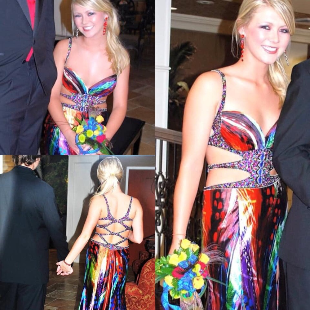 Beautiful, multi-color Jasz Couture Formal Gown